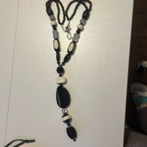 Chico’s necklace. 19” long. Black and cream.